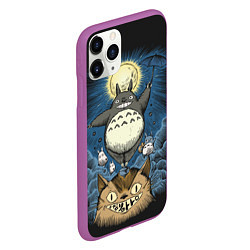 Чехол iPhone 11 Pro матовый My Neighbor Totoro, цвет: 3D-фиолетовый — фото 2