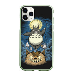 Чехол iPhone 11 Pro матовый My Neighbor Totoro, цвет: 3D-салатовый