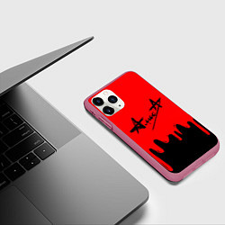 Чехол iPhone 11 Pro матовый АлисА, цвет: 3D-малиновый — фото 2