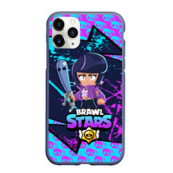 Чехол iPhone 11 Pro матовый BRAWL STARS BIBI, цвет: 3D-серый