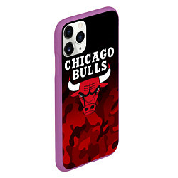 Чехол iPhone 11 Pro матовый CHICAGO BULLS, цвет: 3D-фиолетовый — фото 2