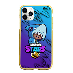 Чехол iPhone 11 Pro матовый Brawl Stars LEON SHARK, цвет: 3D-желтый