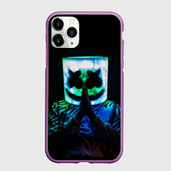 Чехол iPhone 11 Pro матовый Marshmello, цвет: 3D-фиолетовый