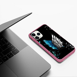 Чехол iPhone 11 Pro матовый Атака титанов, цвет: 3D-малиновый — фото 2