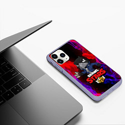 Чехол iPhone 11 Pro матовый Brawl Stars CROW, цвет: 3D-светло-сиреневый — фото 2