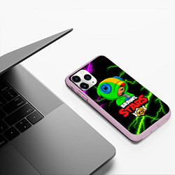 Чехол iPhone 11 Pro матовый BRAWL STARS LEON, цвет: 3D-розовый — фото 2