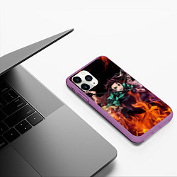 Чехол iPhone 11 Pro матовый KIMETSU NO YAIBA, цвет: 3D-фиолетовый — фото 2