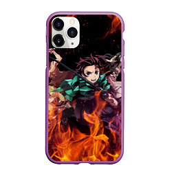 Чехол iPhone 11 Pro матовый KIMETSU NO YAIBA, цвет: 3D-фиолетовый