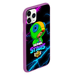 Чехол iPhone 11 Pro матовый BRAWL STARS LEON, цвет: 3D-фиолетовый — фото 2