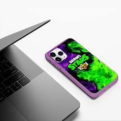 Чехол iPhone 11 Pro матовый BRAWL STARS, цвет: 3D-фиолетовый — фото 2