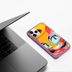 Чехол iPhone 11 Pro матовый BRAWL STARS MAX, цвет: 3D-фиолетовый — фото 2