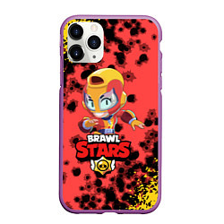 Чехол iPhone 11 Pro матовый BRAWL STARS MAX, цвет: 3D-фиолетовый