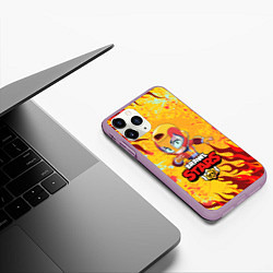 Чехол iPhone 11 Pro матовый BRAWL STARS MAX, цвет: 3D-сиреневый — фото 2