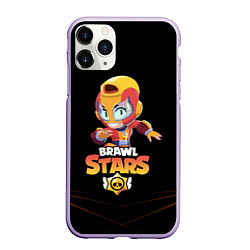 Чехол iPhone 11 Pro матовый BRAWL STARS MAX, цвет: 3D-светло-сиреневый