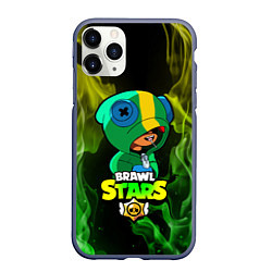 Чехол iPhone 11 Pro матовый Brawl Stars LEON, цвет: 3D-серый