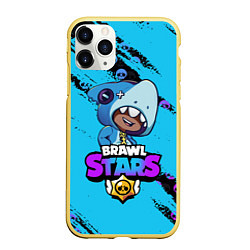 Чехол iPhone 11 Pro матовый Brawl Stars LEON SHARK, цвет: 3D-желтый