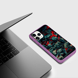 Чехол iPhone 11 Pro матовый Уголь, цвет: 3D-фиолетовый — фото 2