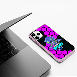 Чехол iPhone 11 Pro матовый BRAWL STARS ОБОРОТЕНЬ LEON, цвет: 3D-розовый — фото 2