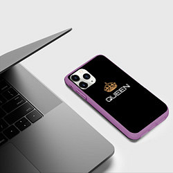 Чехол iPhone 11 Pro матовый Королева, цвет: 3D-фиолетовый — фото 2