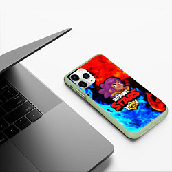 Чехол iPhone 11 Pro матовый BRAWL STARS SHELLY, цвет: 3D-салатовый — фото 2