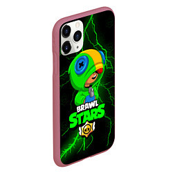 Чехол iPhone 11 Pro матовый BRAWL STARS LEON, цвет: 3D-малиновый — фото 2