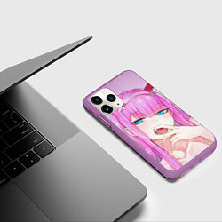 Чехол iPhone 11 Pro матовый Ahegao, цвет: 3D-фиолетовый — фото 2