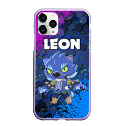 Чехол iPhone 11 Pro матовый BRAWL STARS LEON ОБОРОТЕНЬ, цвет: 3D-светло-сиреневый