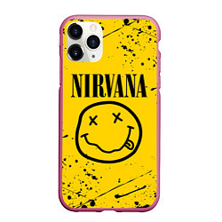 Чехол iPhone 11 Pro матовый NIRVANA, цвет: 3D-малиновый