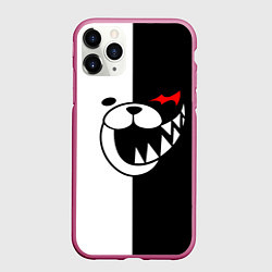 Чехол iPhone 11 Pro матовый MONOKUMA КАПЮШОН, цвет: 3D-малиновый