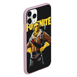 Чехол iPhone 11 Pro матовый Fortnite, цвет: 3D-розовый — фото 2