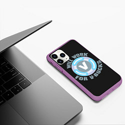 Чехол iPhone 11 Pro матовый Will Work Fortnite, цвет: 3D-фиолетовый — фото 2