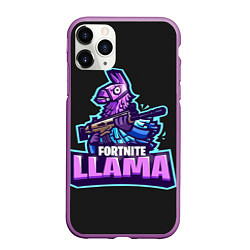 Чехол iPhone 11 Pro матовый Fortnite LLAMA, цвет: 3D-фиолетовый