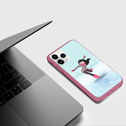 Чехол iPhone 11 Pro матовый Фигурное катание, цвет: 3D-малиновый — фото 2