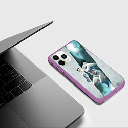 Чехол iPhone 11 Pro матовый Фехтовальщик, цвет: 3D-фиолетовый — фото 2