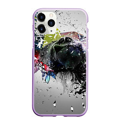Чехол iPhone 11 Pro матовый Бурый медведь, цвет: 3D-сиреневый