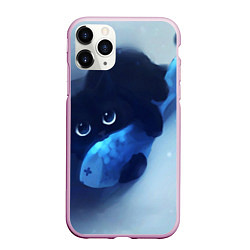 Чехол iPhone 11 Pro матовый Аниме CAT, цвет: 3D-розовый