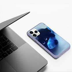 Чехол iPhone 11 Pro матовый Аниме CAT, цвет: 3D-светло-сиреневый — фото 2