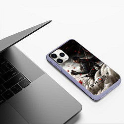 Чехол iPhone 11 Pro матовый Ghost of Tsushima, цвет: 3D-светло-сиреневый — фото 2
