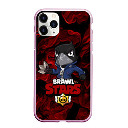 Чехол iPhone 11 Pro матовый Brawl Stars CROW, цвет: 3D-розовый