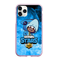 Чехол iPhone 11 Pro матовый Brawl Stars LEON SHARK, цвет: 3D-розовый