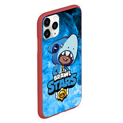 Чехол iPhone 11 Pro матовый Brawl Stars LEON SHARK, цвет: 3D-красный — фото 2