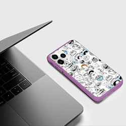 Чехол iPhone 11 Pro матовый МЕМЫ, цвет: 3D-фиолетовый — фото 2