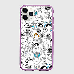 Чехол iPhone 11 Pro матовый МЕМЫ, цвет: 3D-фиолетовый