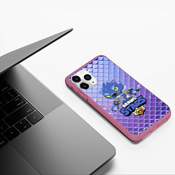 Чехол iPhone 11 Pro матовый BRAWL STARS LEON ОБОРОТЕНЬ, цвет: 3D-малиновый — фото 2