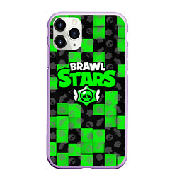 Чехол iPhone 11 Pro матовый BRAWL STARS, цвет: 3D-сиреневый