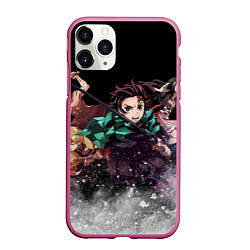 Чехол iPhone 11 Pro матовый KIMETSU NO YAIBA, цвет: 3D-малиновый