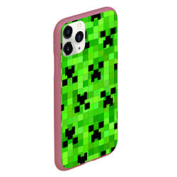 Чехол iPhone 11 Pro матовый MINECRAFT, цвет: 3D-малиновый — фото 2