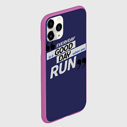 Чехол iPhone 11 Pro матовый Бегу - значит живу, цвет: 3D-фиолетовый — фото 2