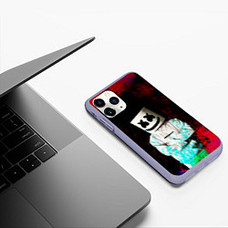 Чехол iPhone 11 Pro матовый Marshmello, цвет: 3D-светло-сиреневый — фото 2