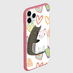 Чехол iPhone 11 Pro матовый Сладкая парочка, цвет: 3D-малиновый — фото 2